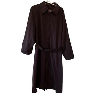 Millenium Collection Men's Trench Coat with Zip Out Liner Size 42 Reg Black